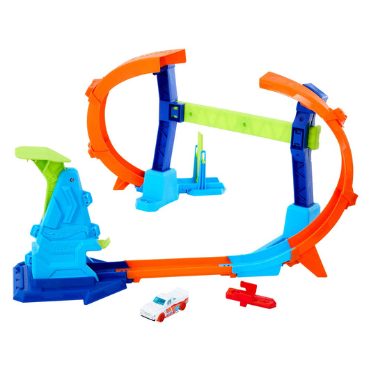 Hot Wheels Stunt Tracks Corkscrew Jump Champion Set (JFH36)