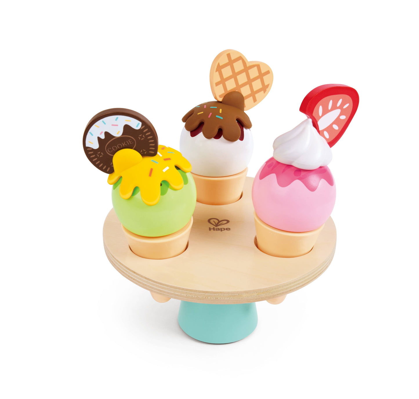 Wooden Ice Cream Parlor Play Set with Cones & Scoop