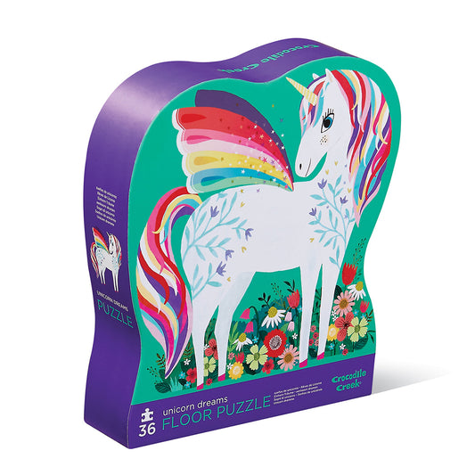 Crocodile Creek 36-Piece Floor Puzzle - Unicorn Dreams (40775) — shaped box