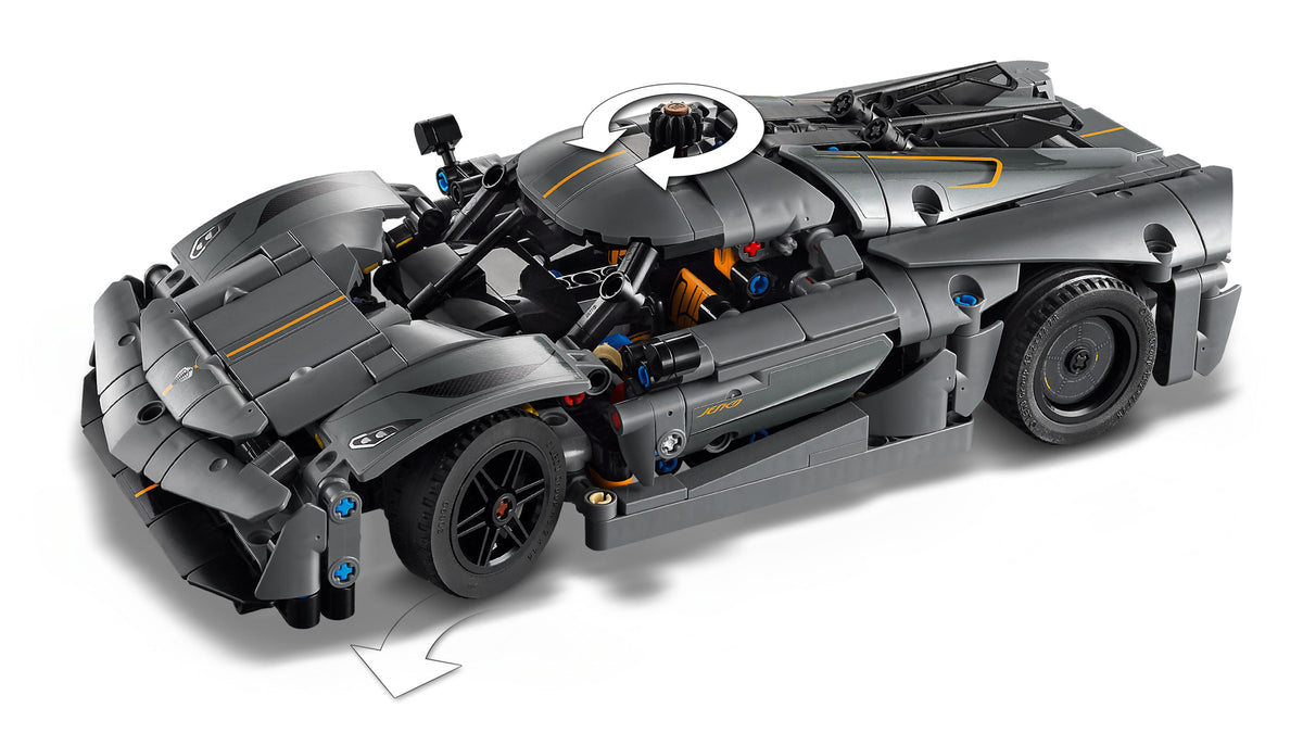 LEGO Technic Koenigsegg Jesko Absolut Grey Hypercar (42173) detail view