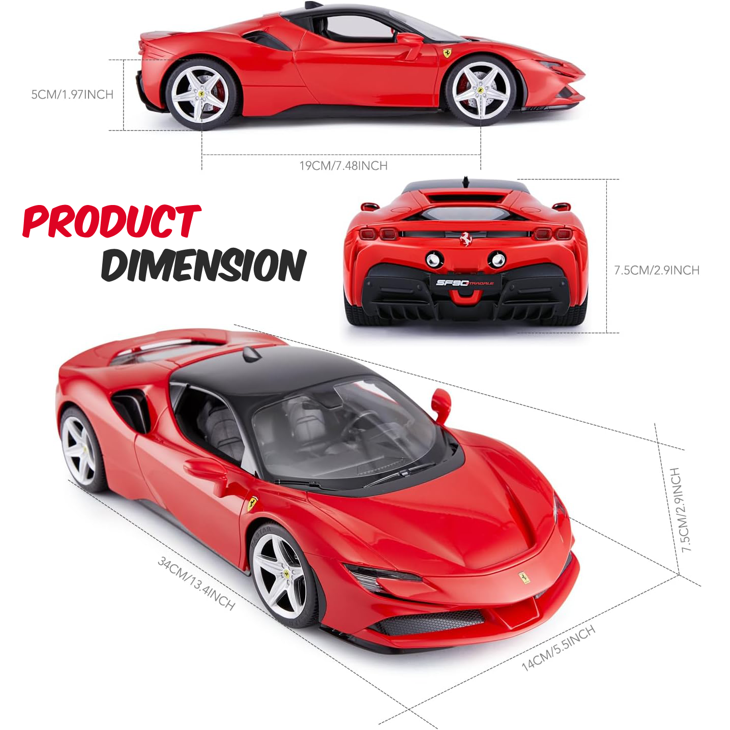 1:14 RC Ferrari SF90 Stradale Remote Control Sports Car