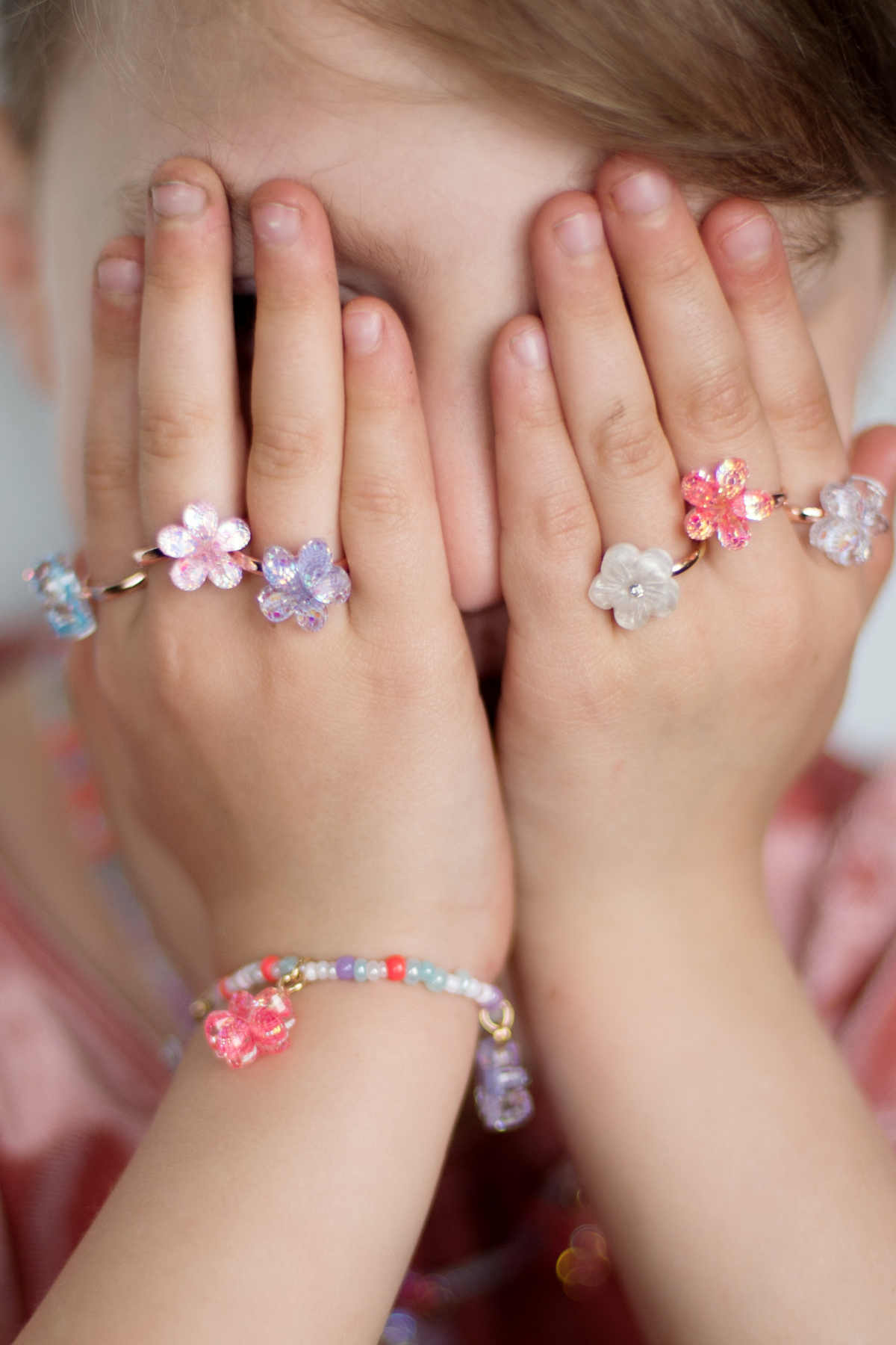 Great Pretenders Boutique Shimmer Flower Ring Set, 5pcs (90202)