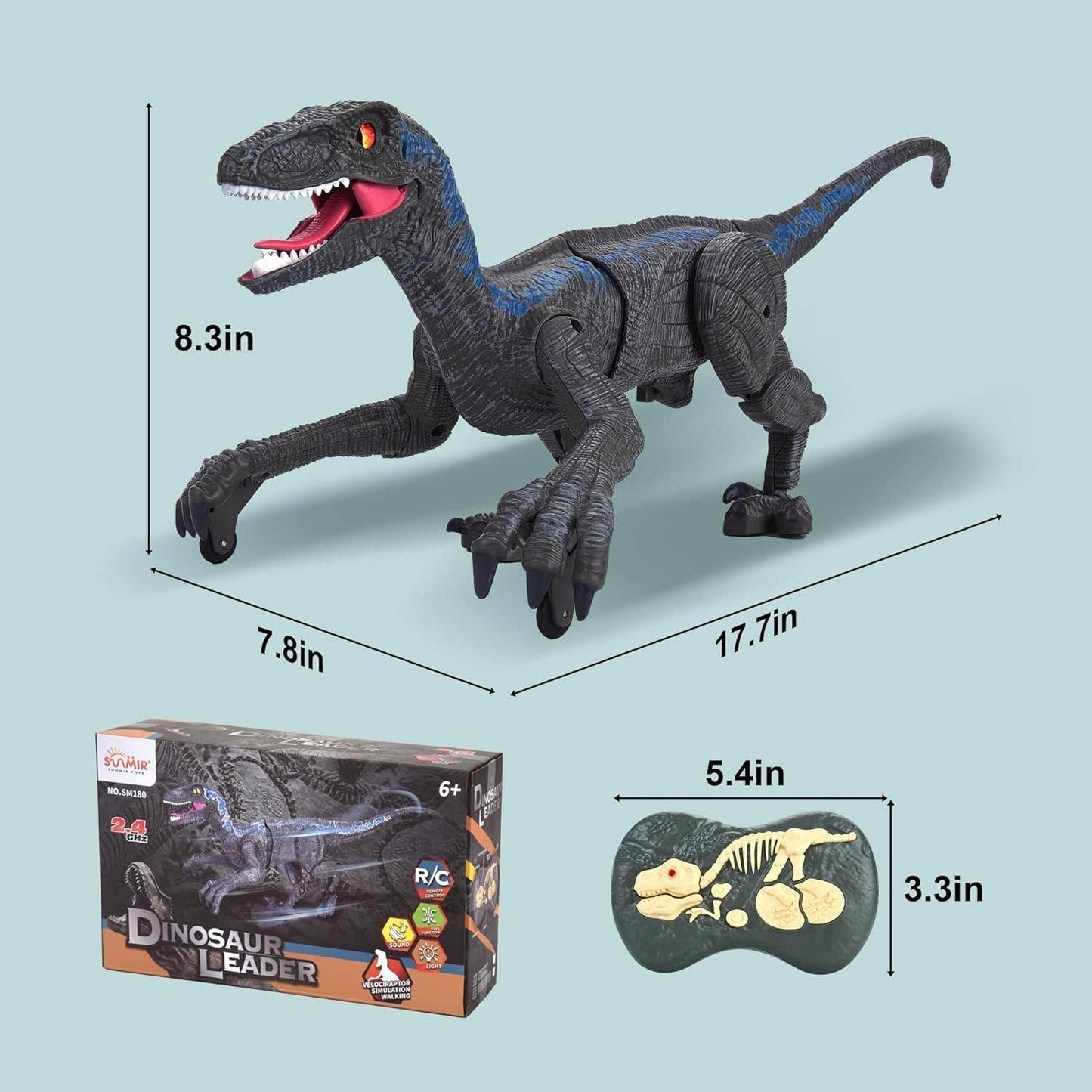 R/C Dino Jurassic Walking Roaring Tyrannosaurus Gray: Gray