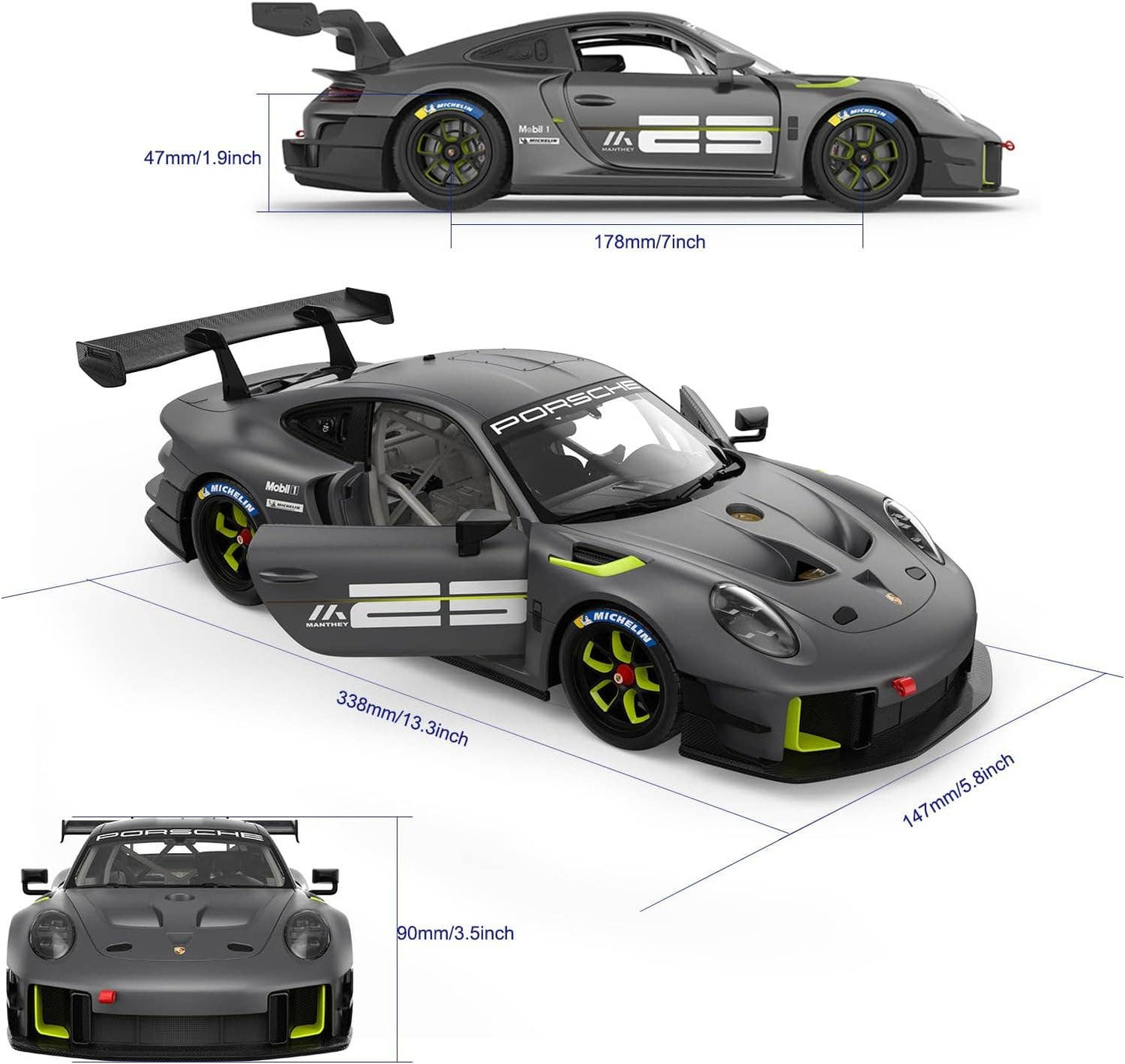 1:14 Scale RC Porsche 911 GT2 RS Remote Control Sports Car