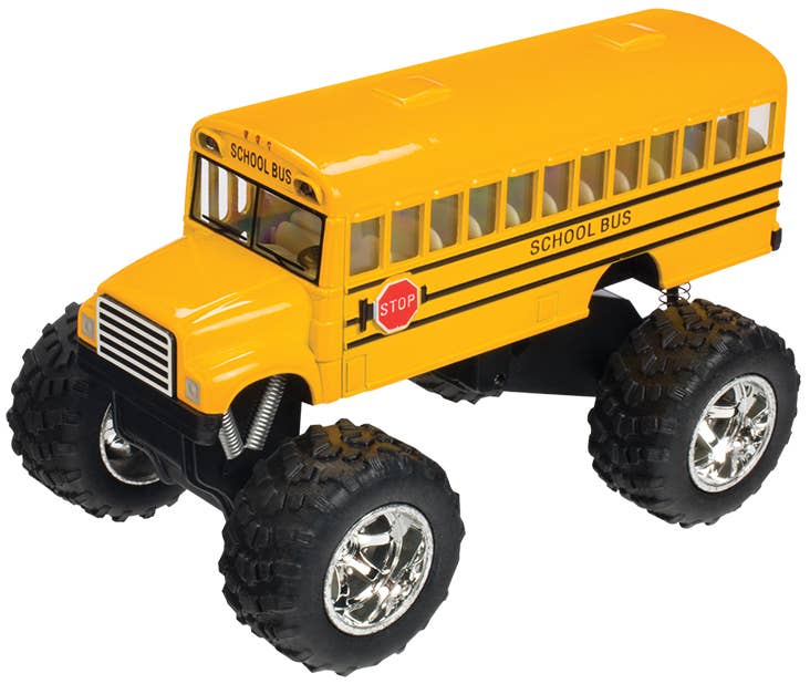 Toysmith Monster School Bus die-cast pull-back