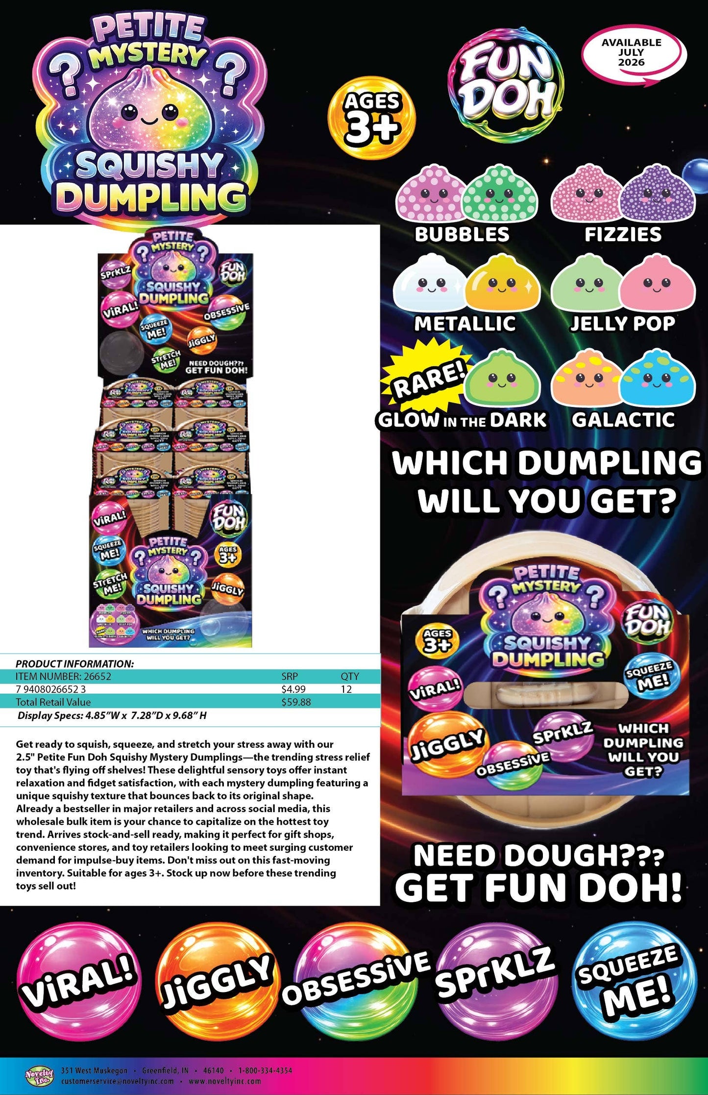 Fun Doh Squishy Mystery Mini Petite 2.5"