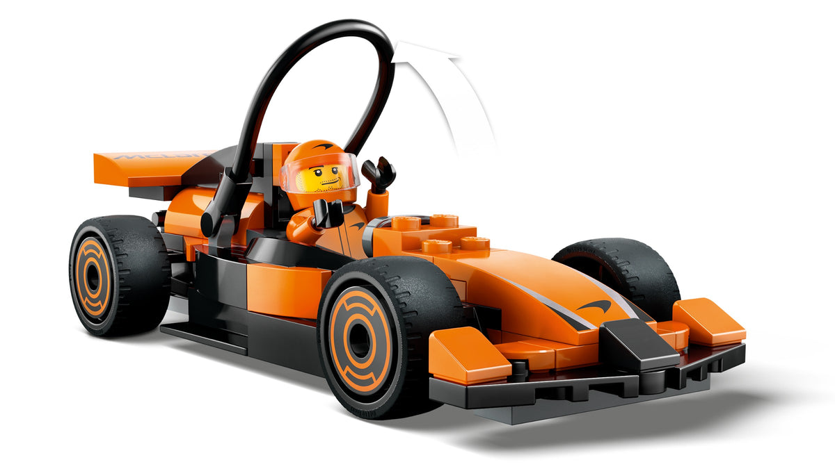 LEGO City F1 Driver with McLaren Race Car (60442) detail view