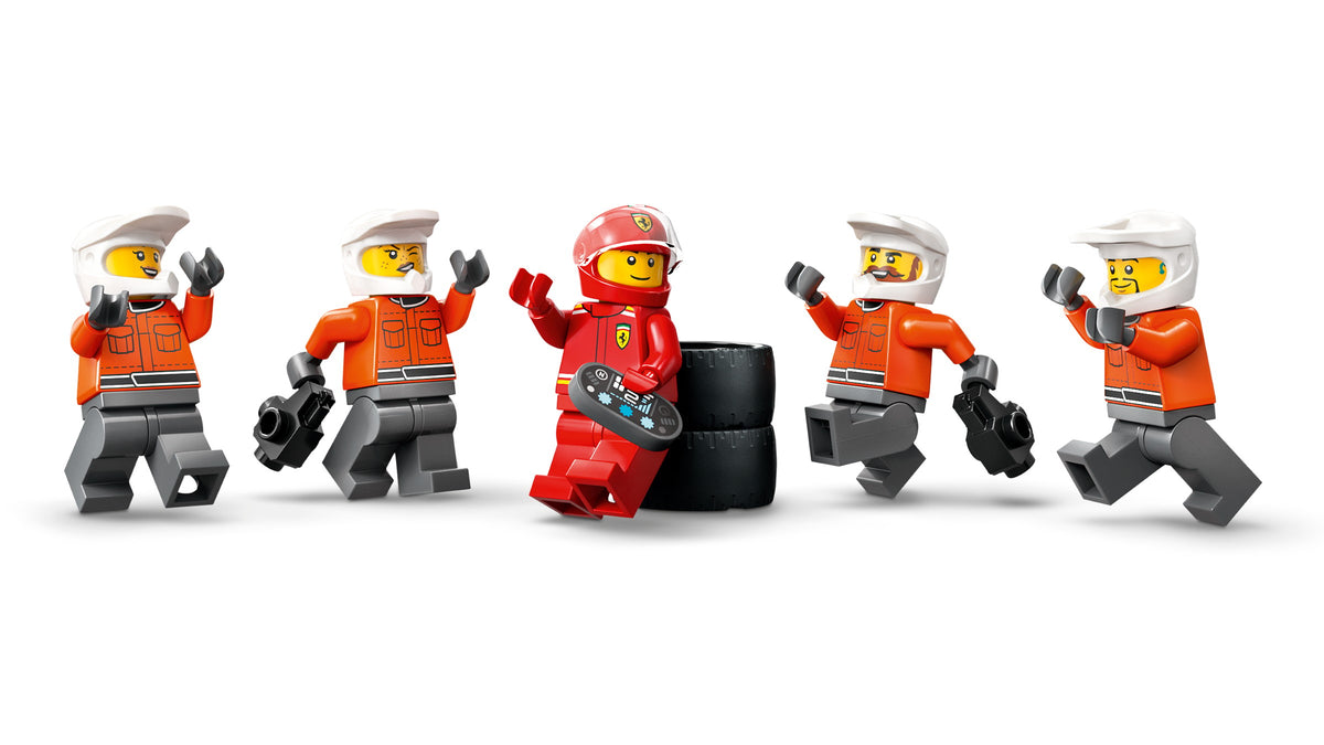 LEGO City F1 Pit Stop & Pit Crew with Ferrari Car (60443) detail view