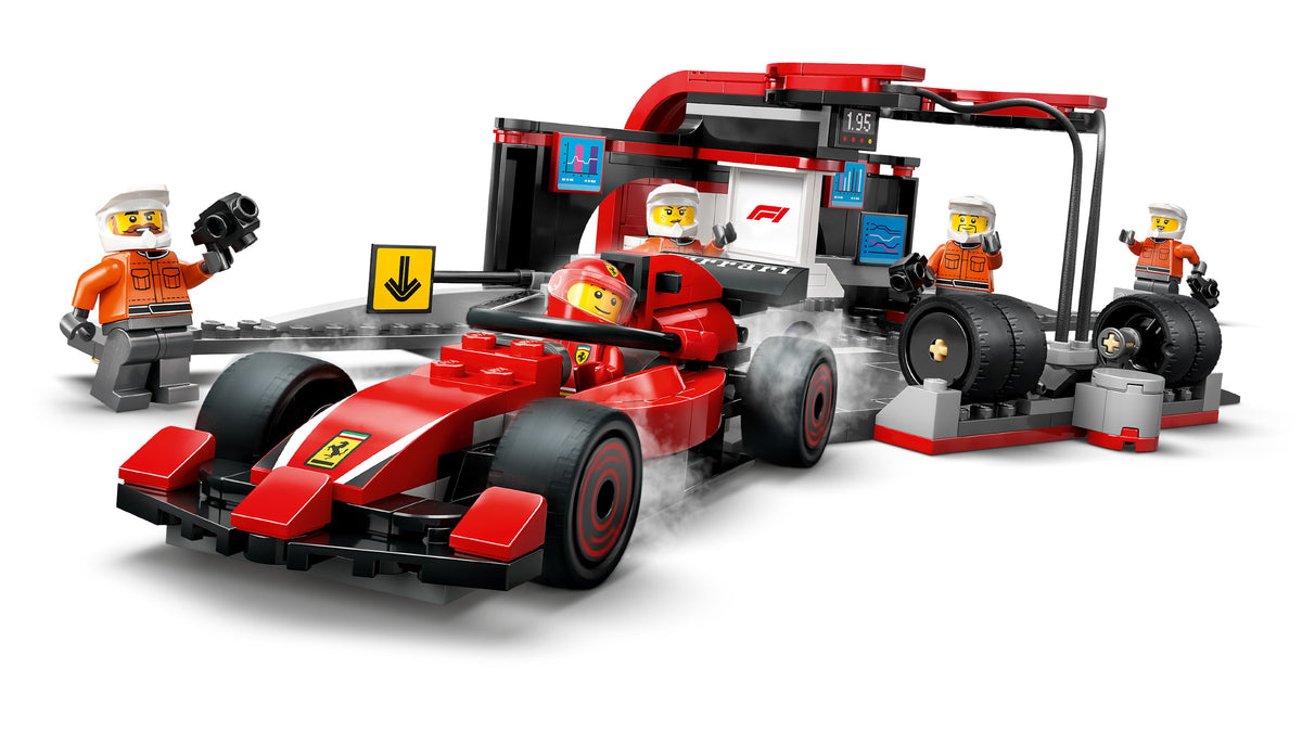 LEGO City F1 Pit Stop & Pit Crew with Ferrari Car (60443) detail view