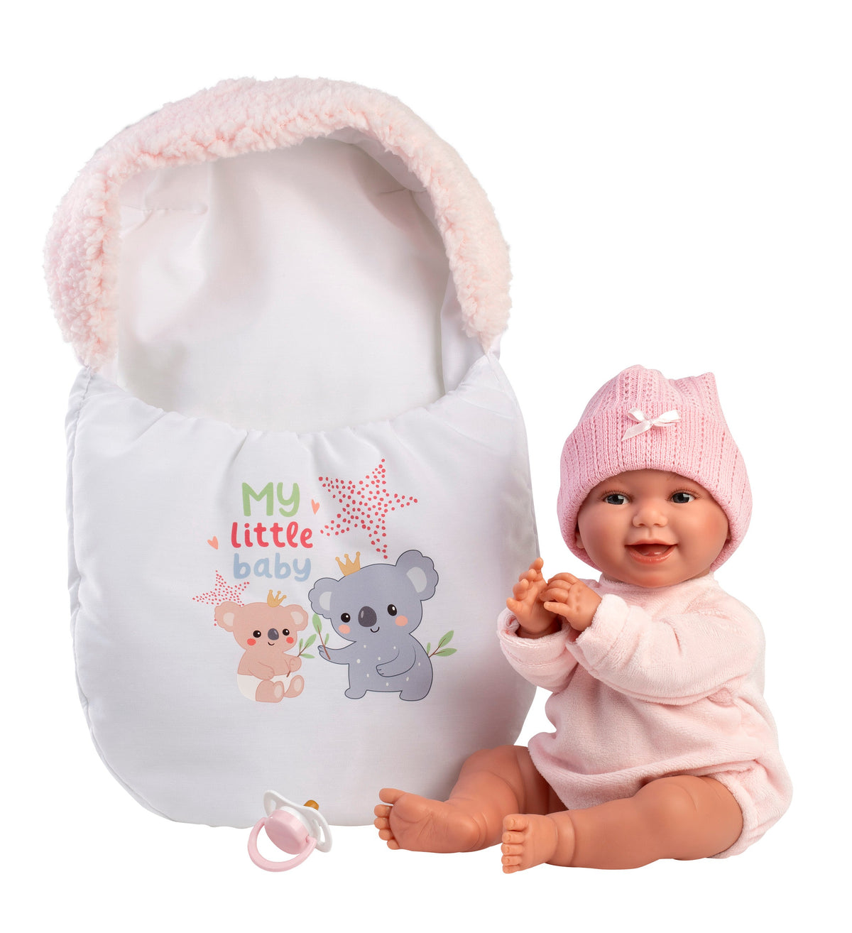 Llorens Willa 15" Soft Body Newborn Doll with Sleeping Bag (LL63806) — with sleeping bag