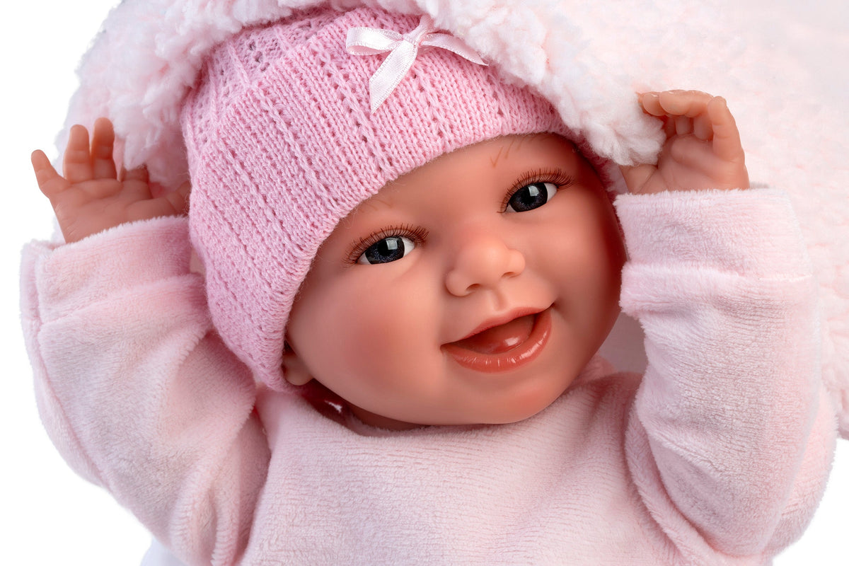 Llorens Willa 15" Soft Body Newborn Doll with Sleeping Bag (LL63806) — close-up