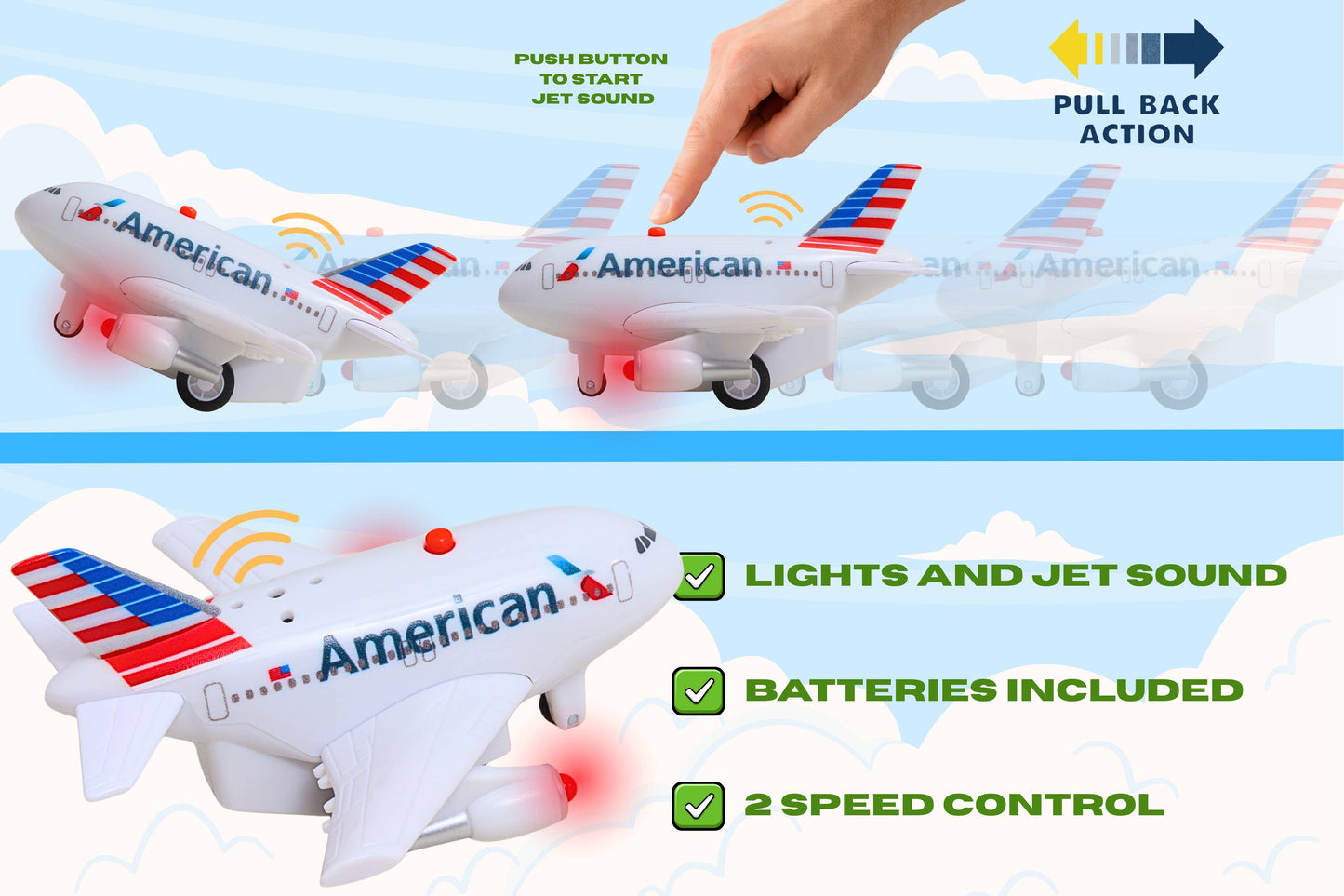 AMERICAN AIRLINES PULLBACK W/LIGHT & SOUND