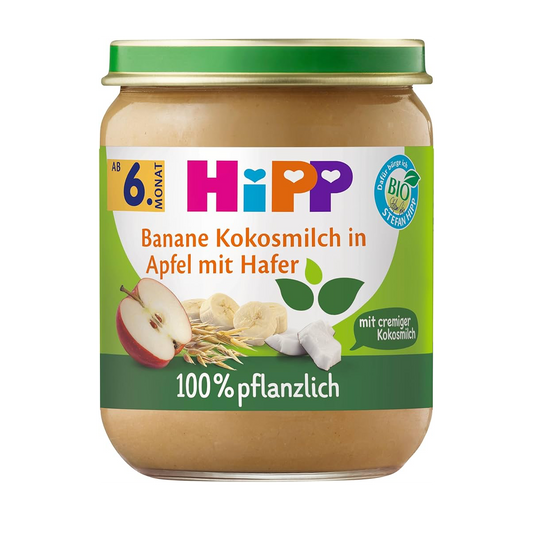 HiPP Apples with Bananas, Creamy Coconut and Oats Puree 160 g