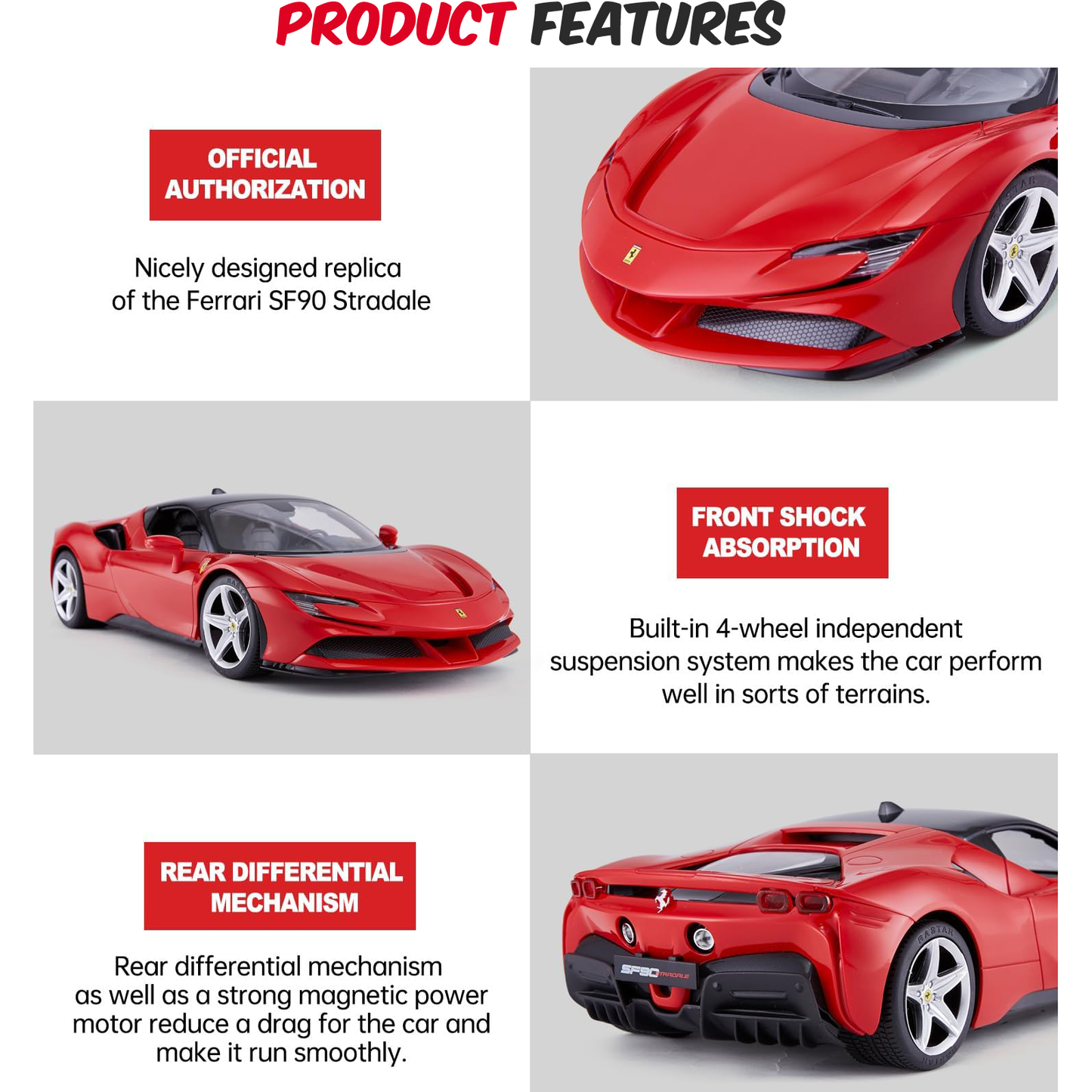 1:14 RC Ferrari SF90 Stradale Remote Control Sports Car