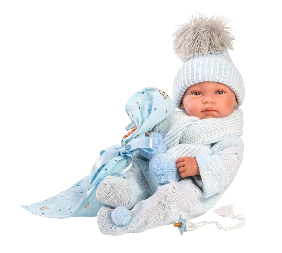 Llorens Jayden 16.9" Anatomically-Correct Newborn Doll with Blanket (LL84337) — with blanket