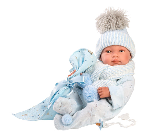 Llorens Jayden 16.9" Anatomically-Correct Newborn Doll with Blanket (LL84337) — with blanket