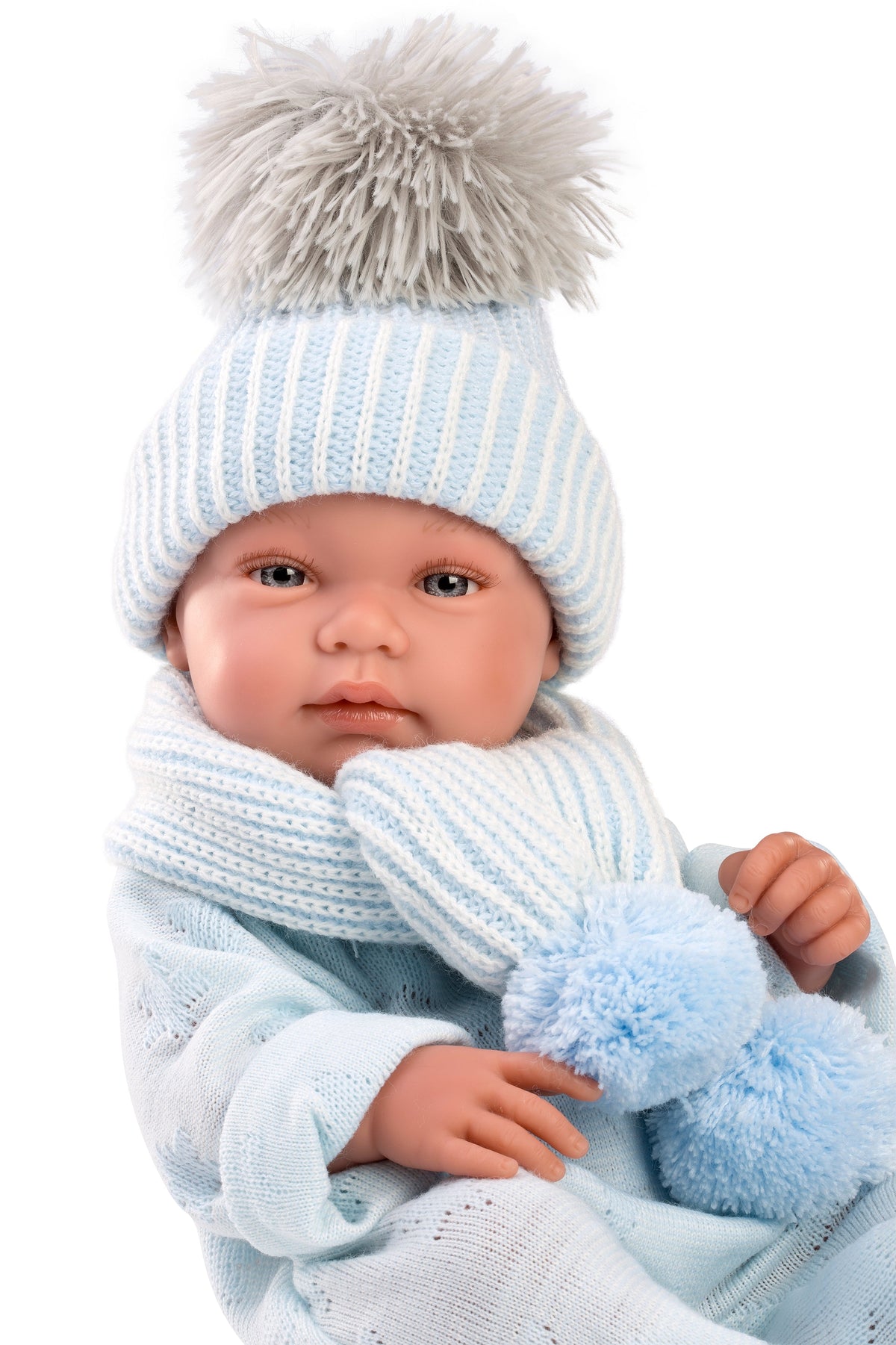 Llorens Jayden 16.9" Anatomically-Correct Newborn Doll with Blanket (LL84337) — close-up