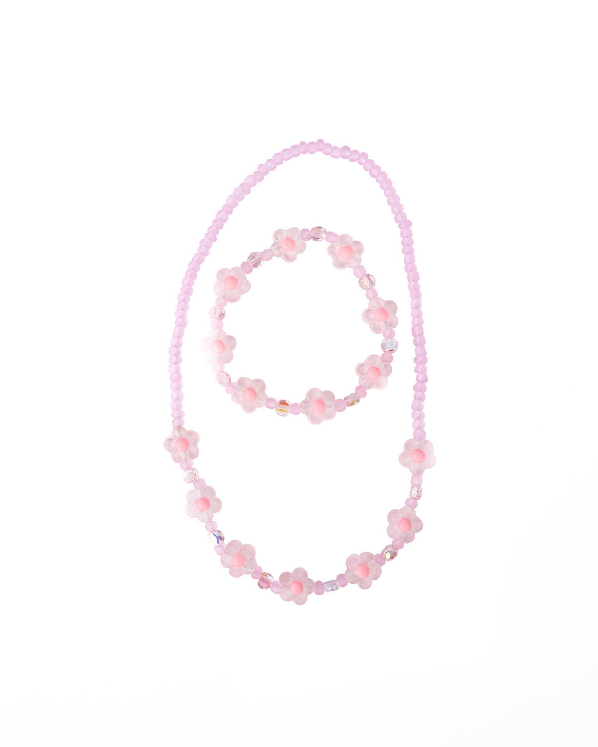 Great Pretenders Pink Crystal Blooms Necklace & Bracelet Set, 2pc (86169)