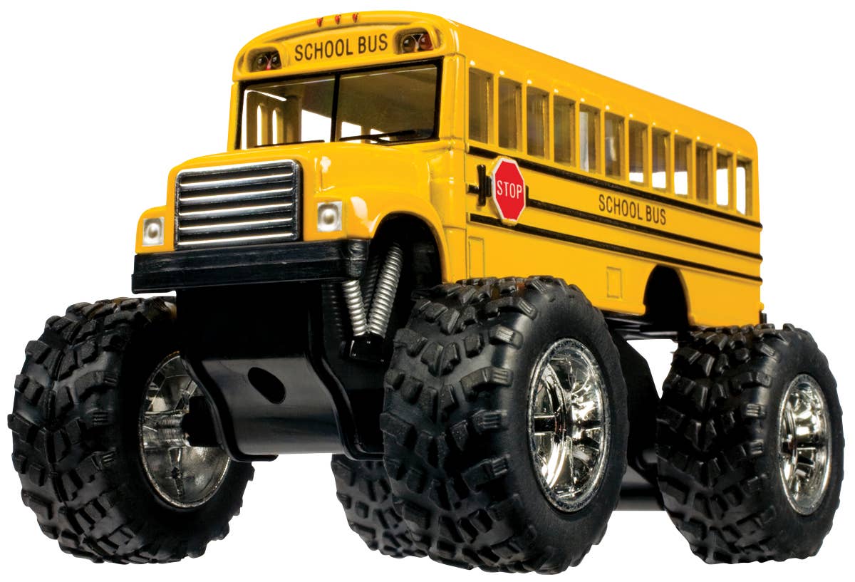 Toysmith Monster School Bus die-cast pull-back