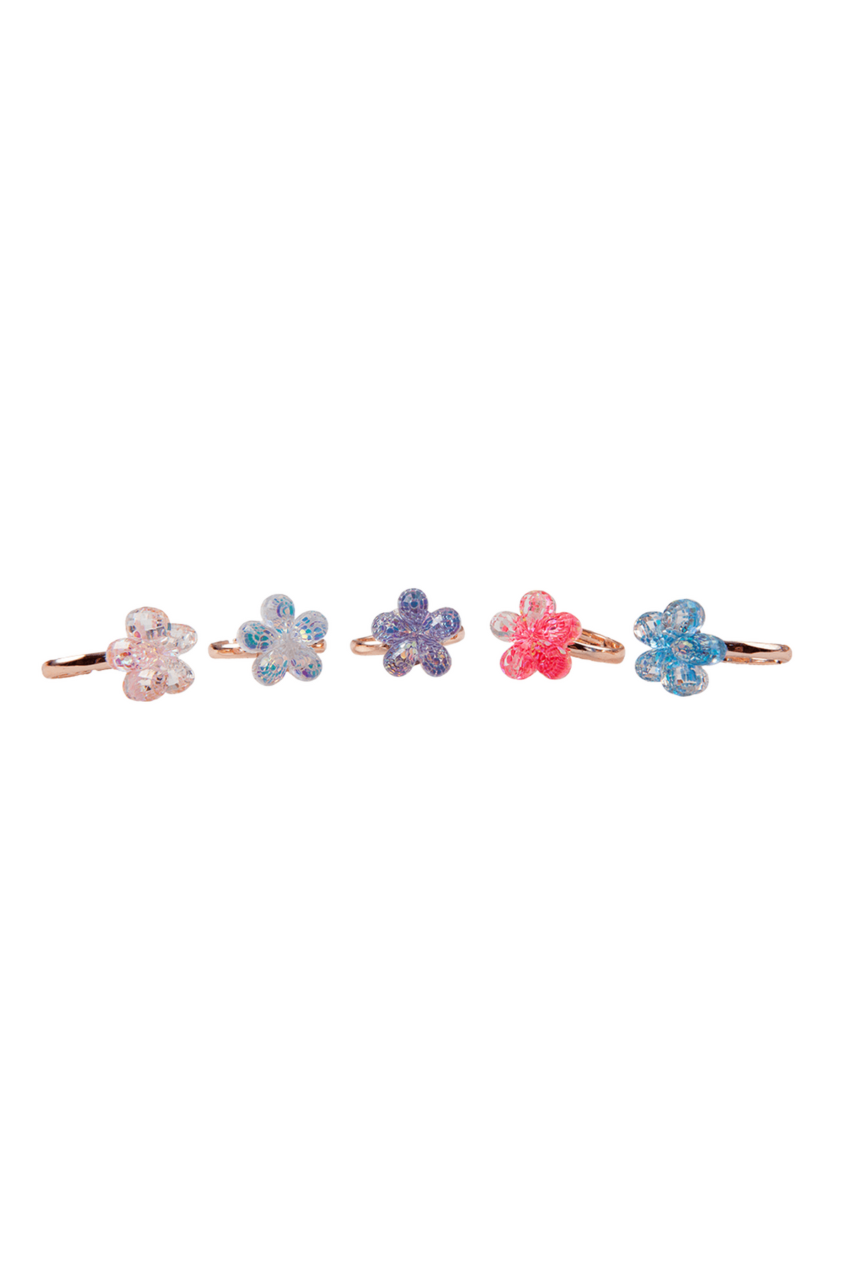 Great Pretenders Boutique Shimmer Flower Ring Set, 5pcs (90202)