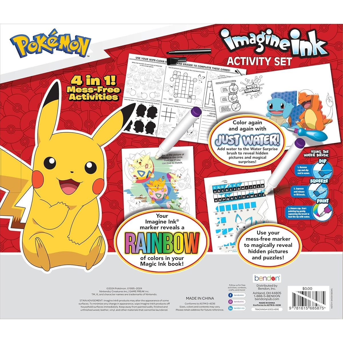 Pokémon Imagine Ink 4-in-1 Activity Set, back of box