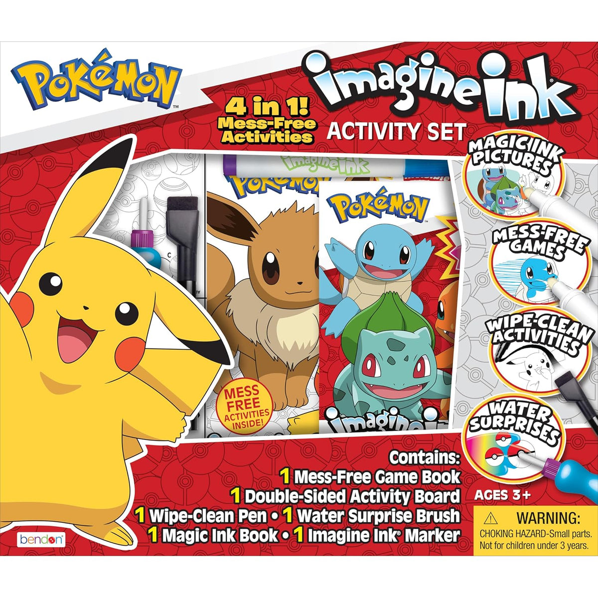 Pokémon Imagine Ink 4-in-1 Mess-Free Activity Set by Bendon, front of box