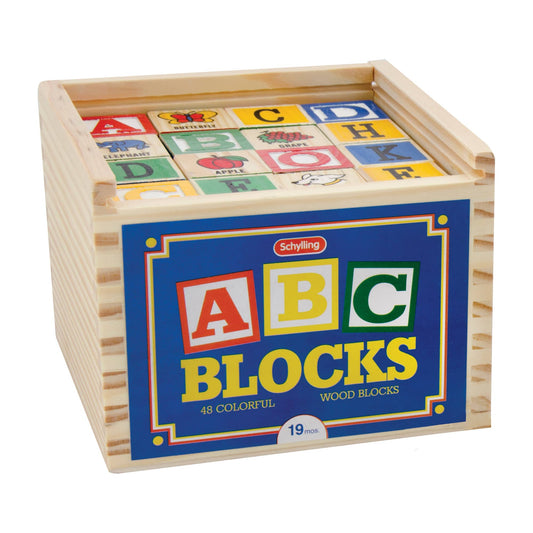 Schylling Alphabet Wood Blocks 48 Piece Set - product photo