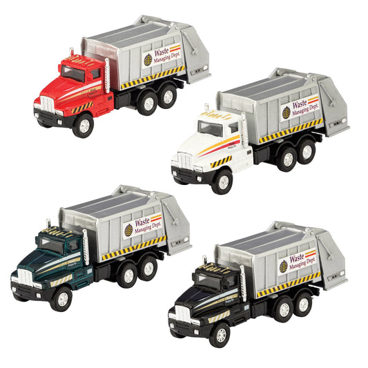 Schylling Diecast Sanitation Truck Pull-Back 1:43 - product photo