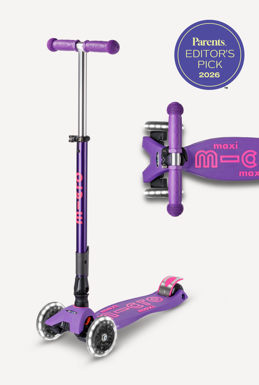 Micro Maxi Foldable LED Scooter Purple/Pink (MMD100)