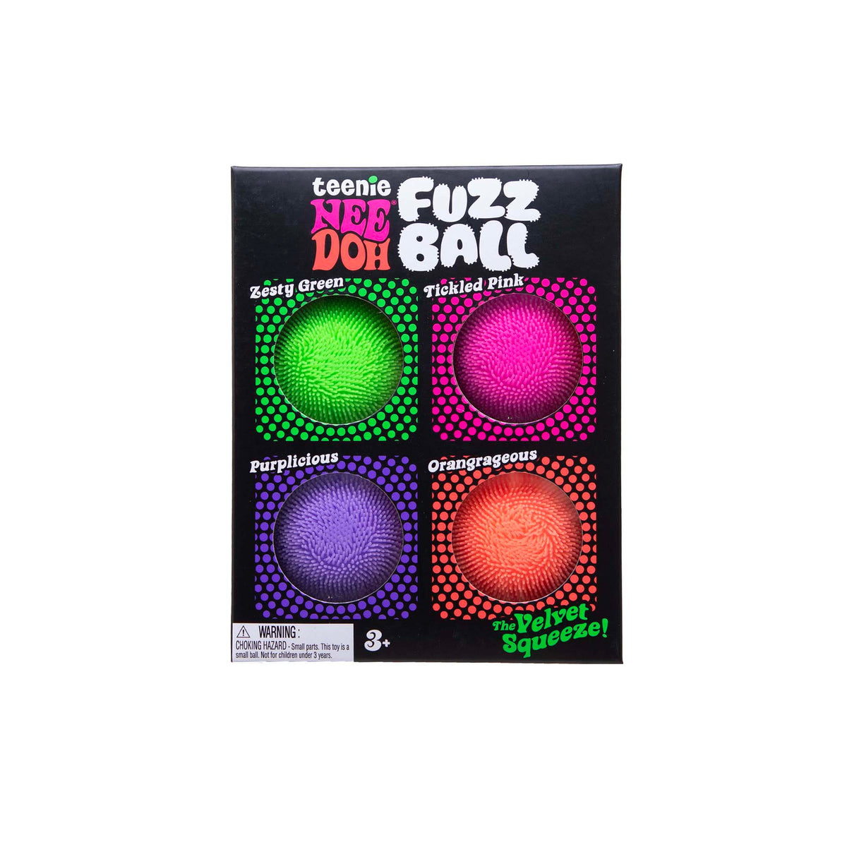 Teenie NeeDoh Fuzz Ball 4-Pack - box front