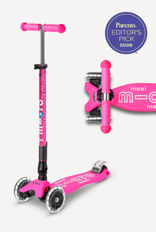 Micro Maxi Foldable LED Scooter Shocking Pink (MMD096)