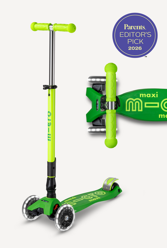 Micro Maxi Foldable LED Scooter Neon Parrot Green (MMD229)