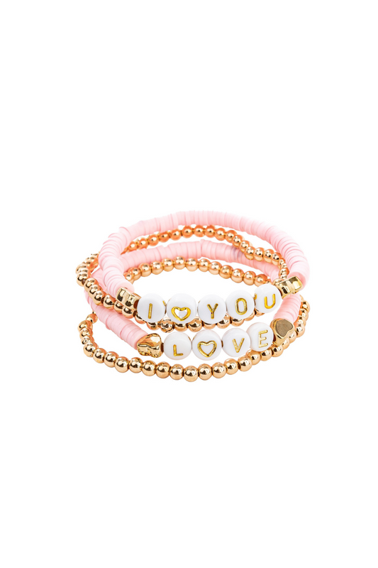 Great Pretenders Pink Love Bracelet Set, 4pcs (84110)