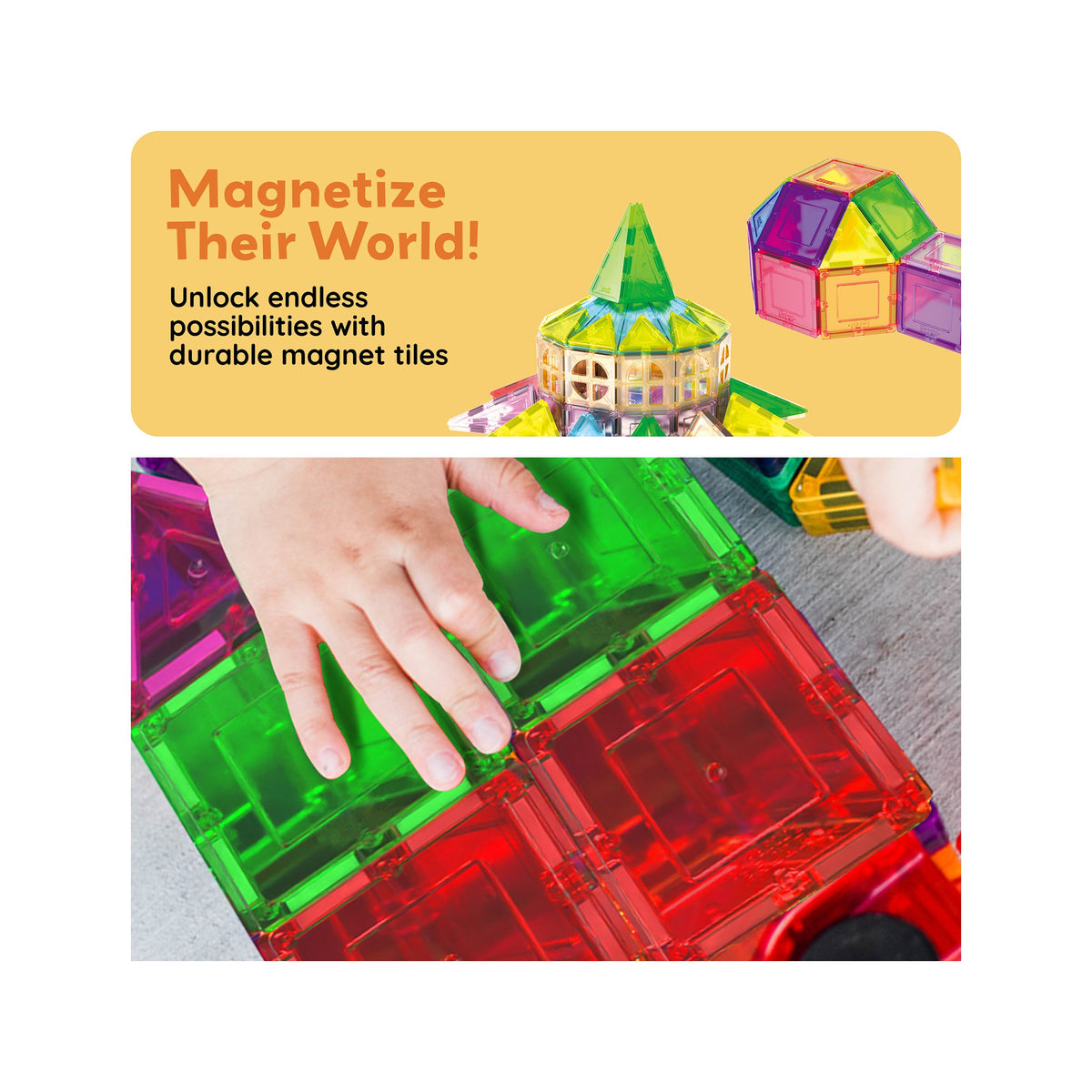 PicassoTiles 61pc magnetic tiles - set contents