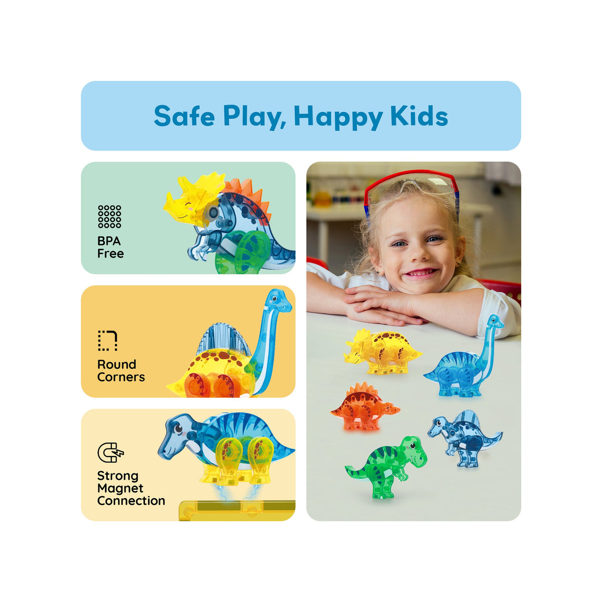 PicassoTiles mix and match dinosaurs - characters