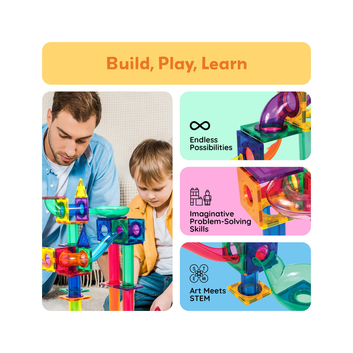 PicassoTiles marble run - spinning funnel tray