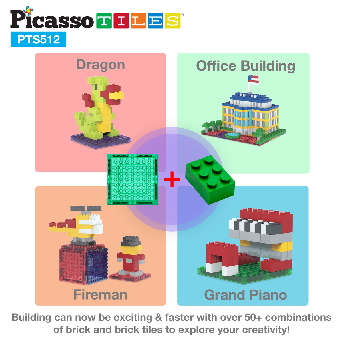 PicassoTiles 512pc set - brick shapes