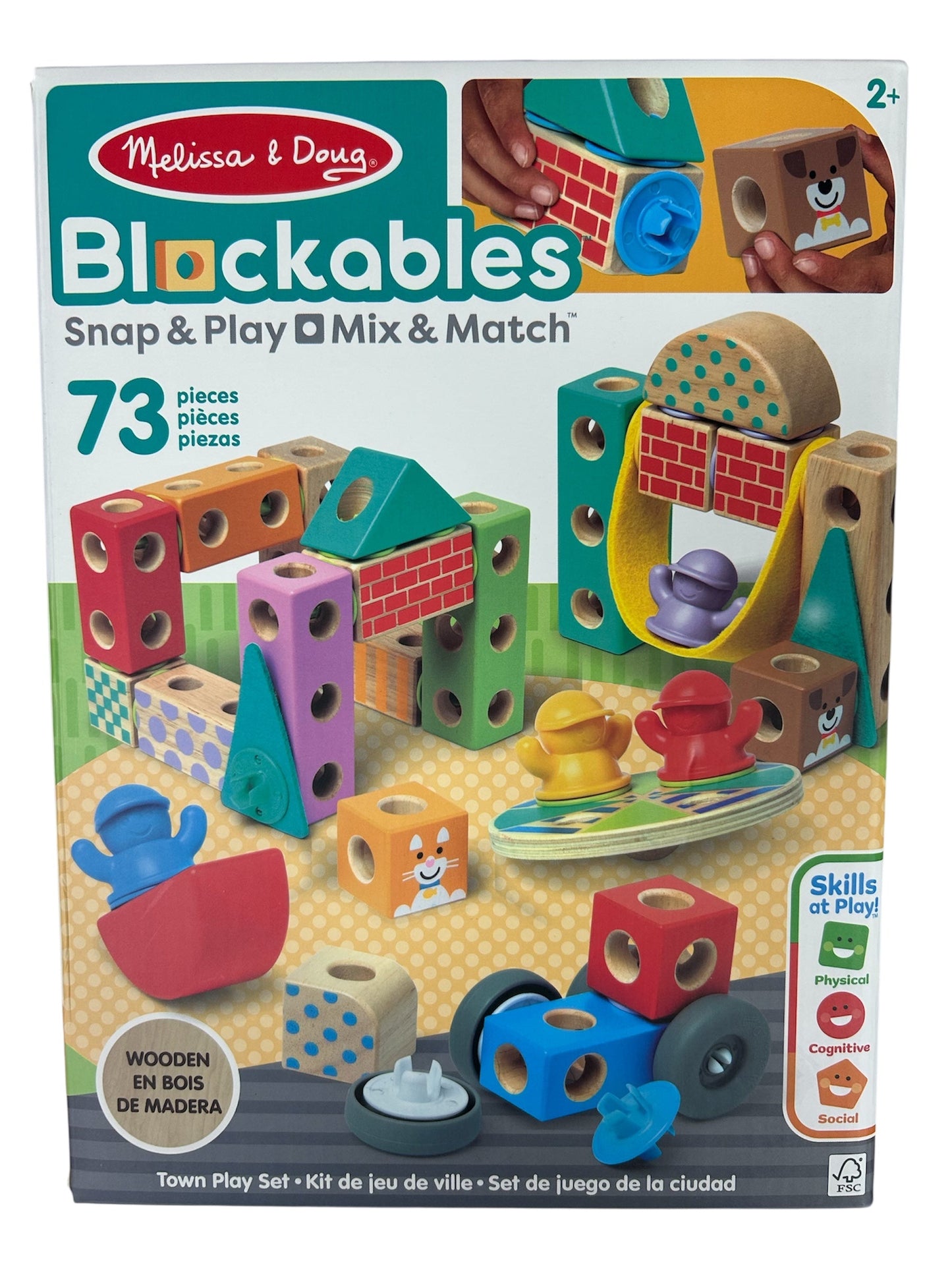 Melissa & Doug Blockables Town 73 Piece Play Set 50279 LJ51108