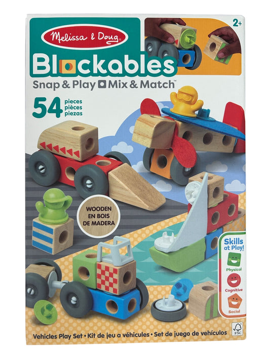 Melissa & Doug Blockables Vehicles 54 Piece Play Set 50277 LJ51107