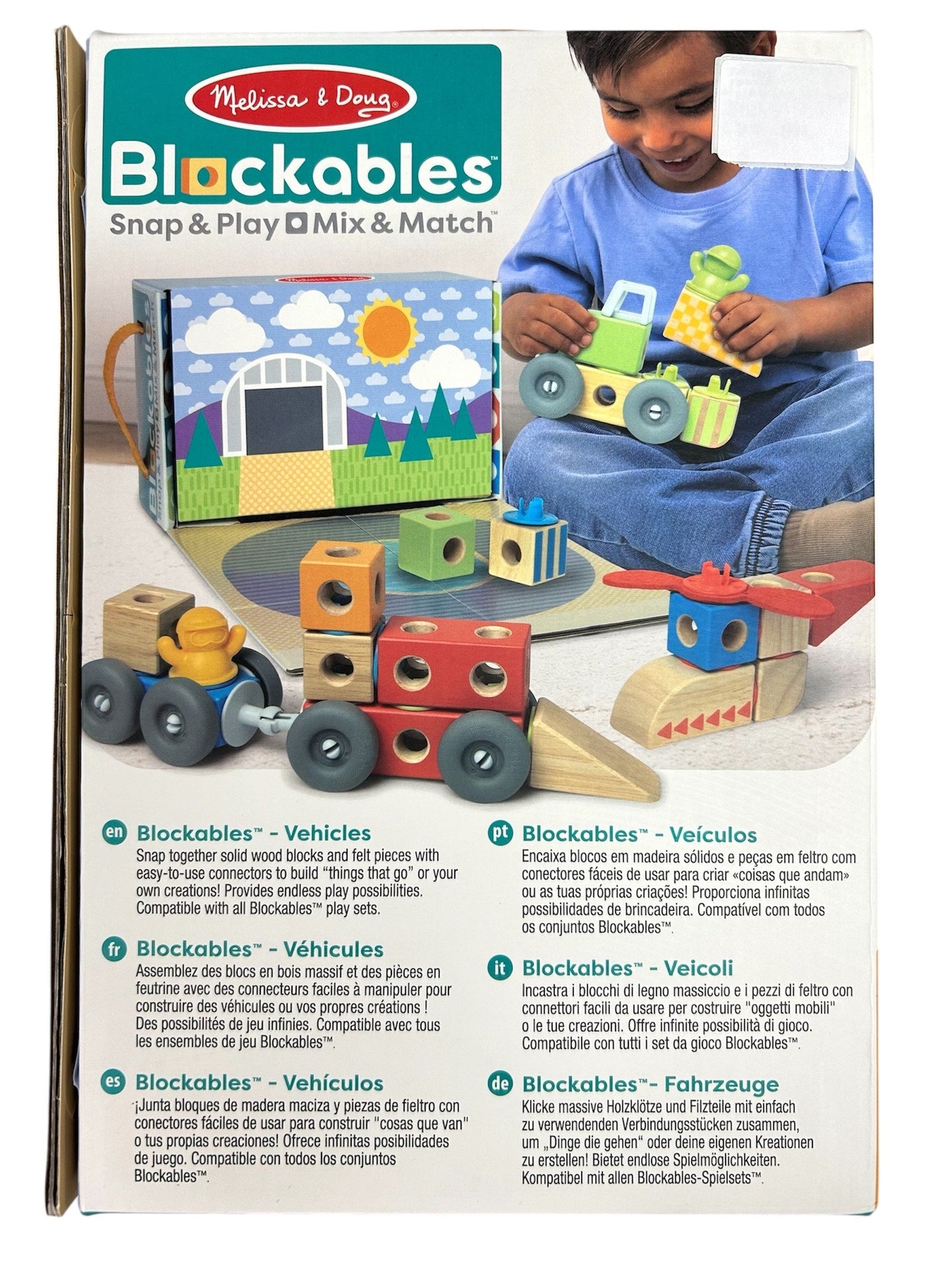 Melissa & Doug Blockables Vehicles 54 Piece Play Set 50277 LJ51107