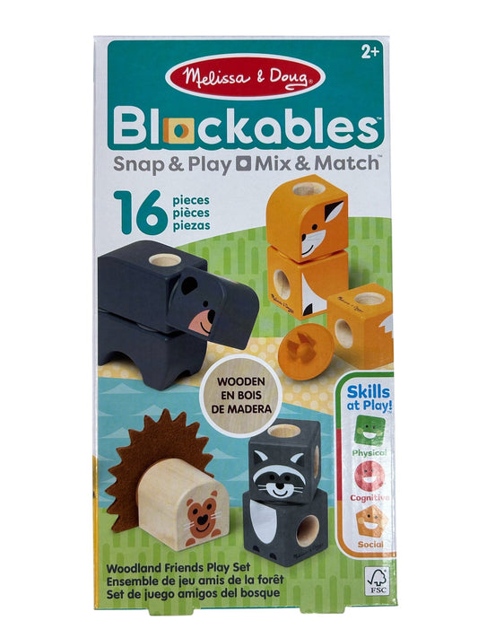 Melissa & Doug Blockables Woodland Friends 16 Piece Play Set 50421 LJ51202