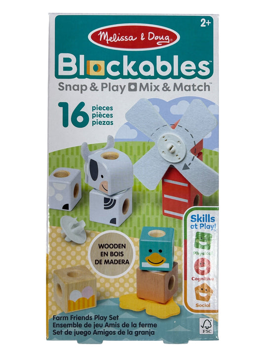 Melissa & Doug Blockables Farm Friends 16 Piece Play Set 50422 LJ51203