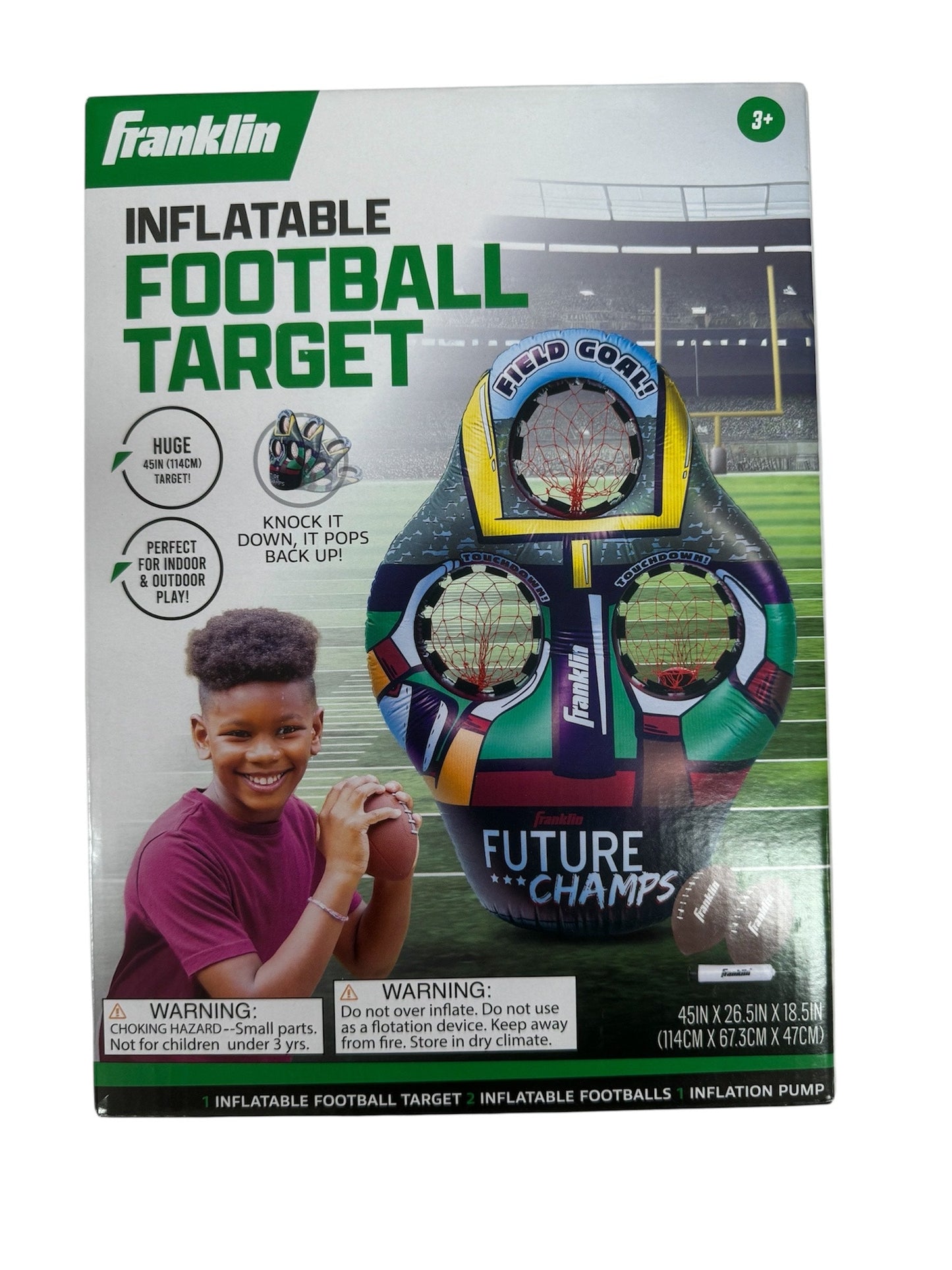 Franklin Sports Inflatable 3 Hole Football Target 424050036 FRA60189