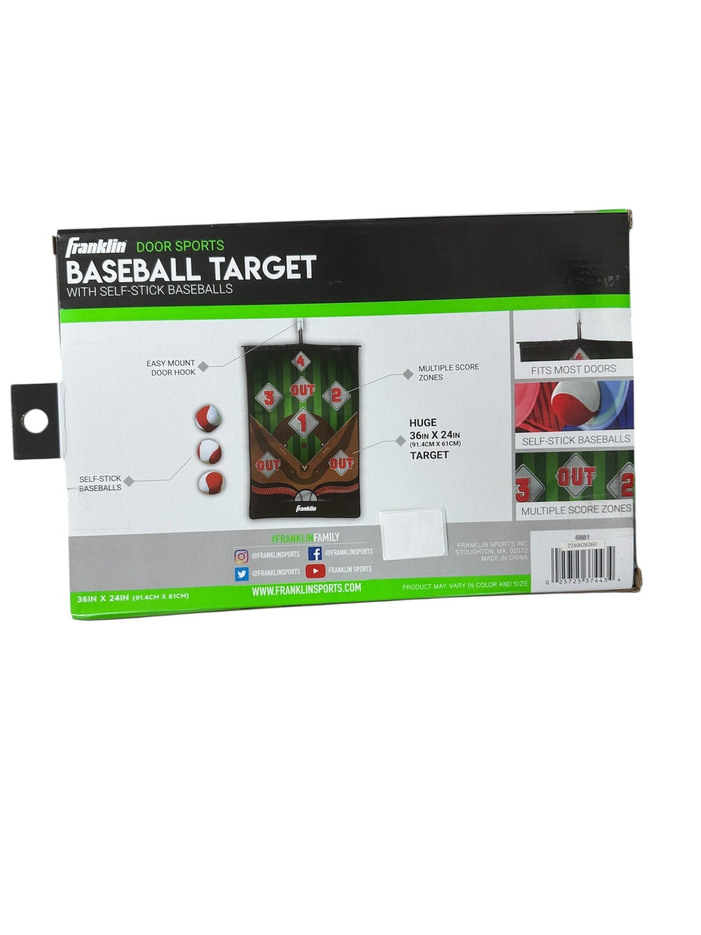 Franklin Sports Baseball Target With Self-Stick Baseballs 7240626360