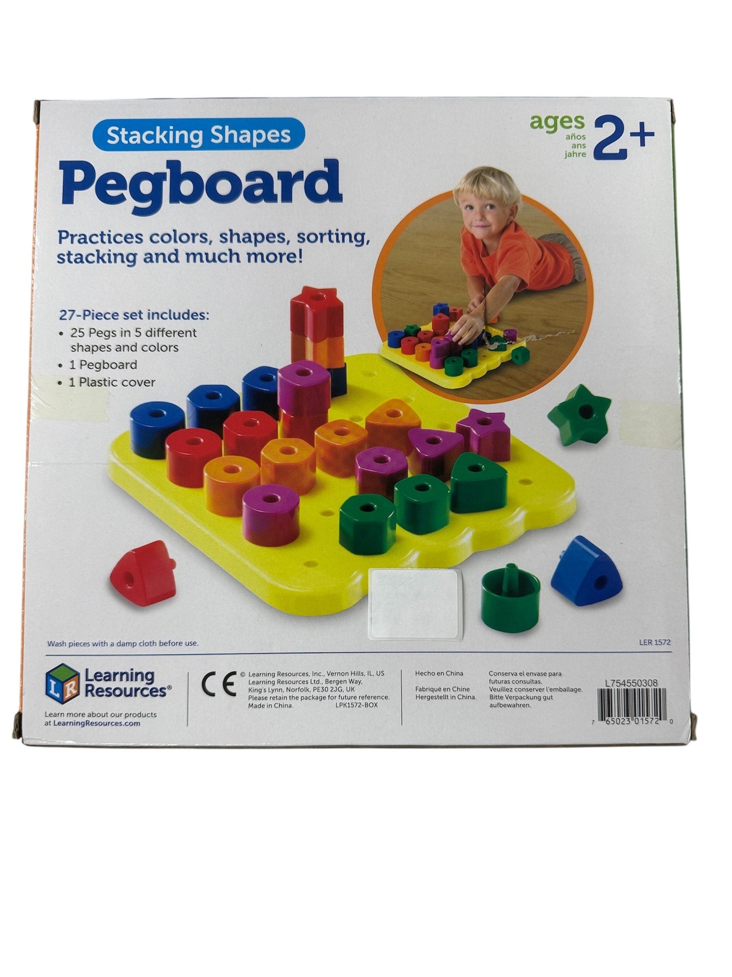 Learning Resources Stacking Shapes Pegboard LER 1572