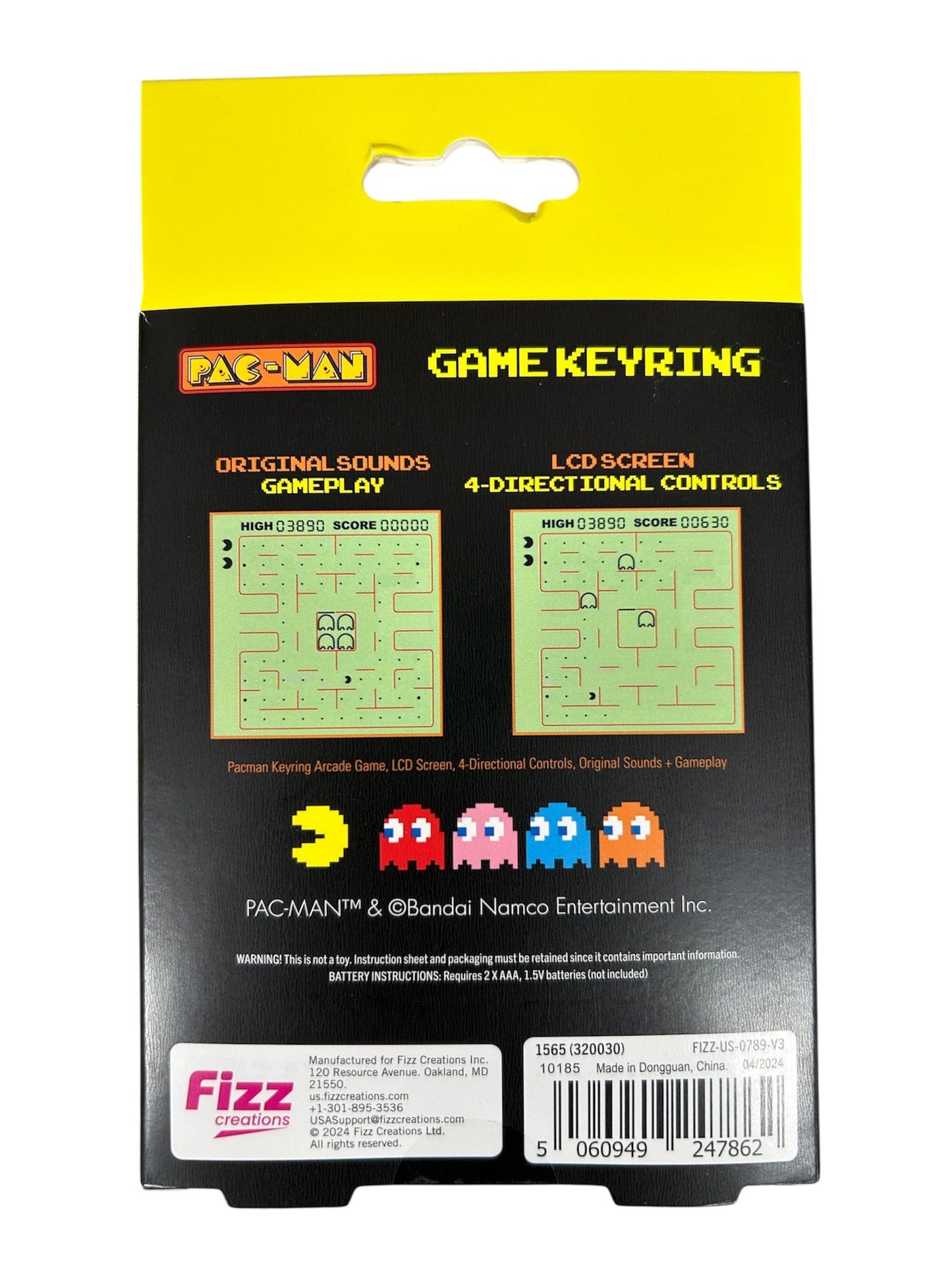 Fizz Creations Pac-Man Keyring Arcade Game 1565