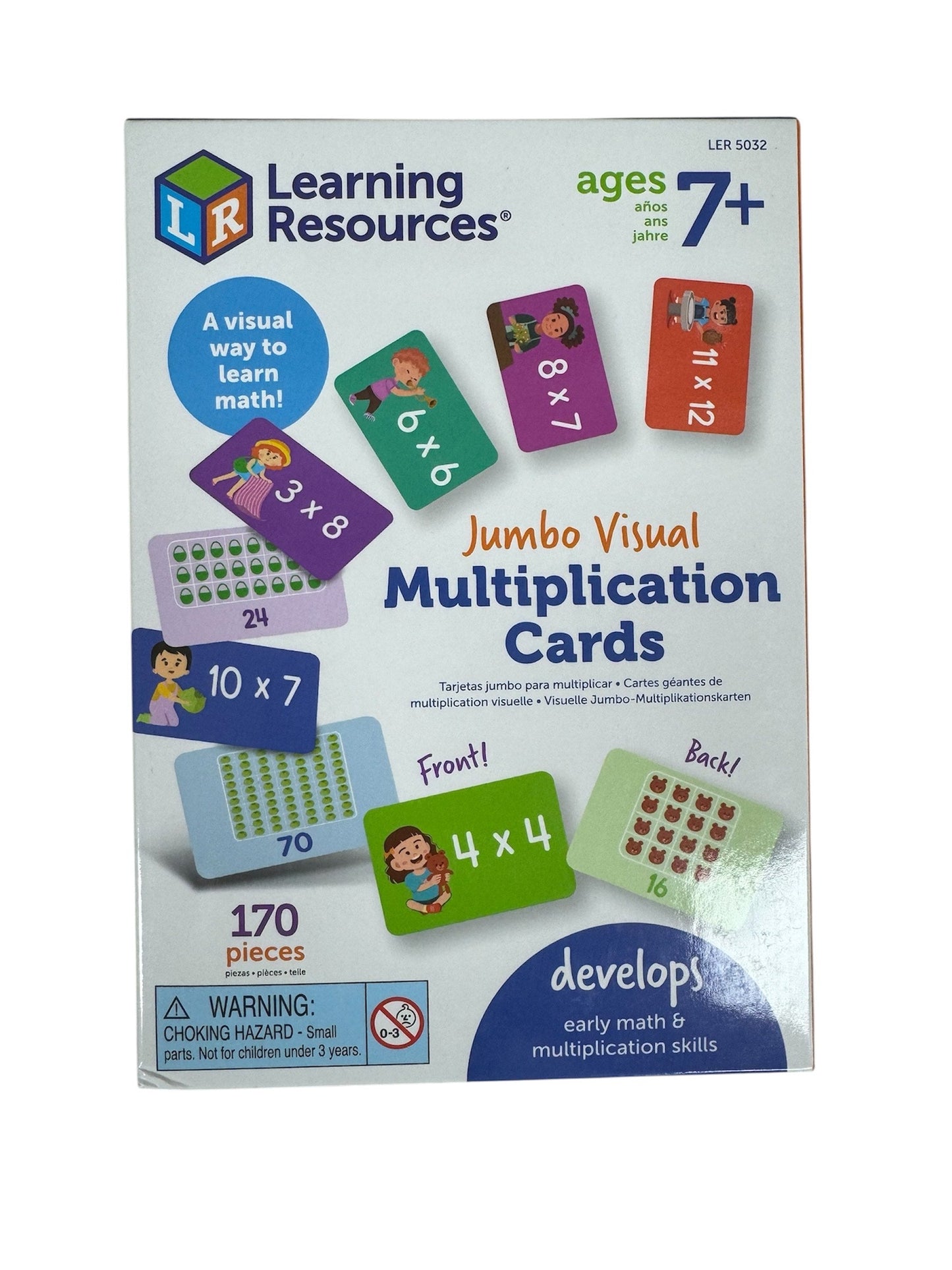 Learning Resources Jumbo Visual Multiplication Cards LER 5032
