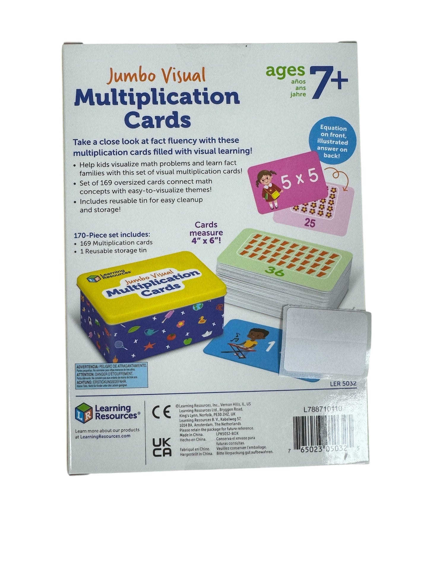 Learning Resources Jumbo Visual Multiplication Cards LER 5032