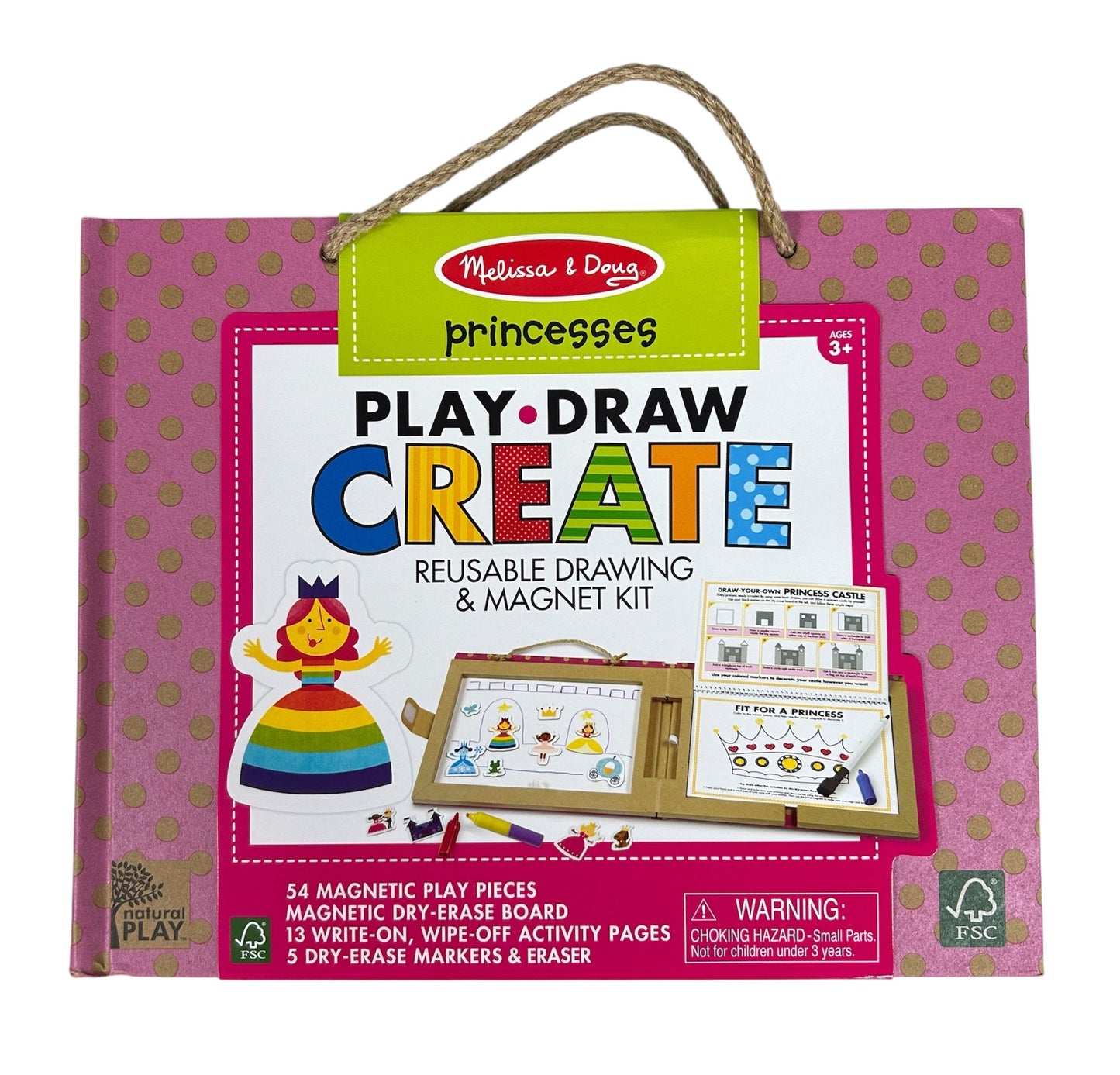 Melissa & Doug Princesses Play Draw Create Reusable Drawing & Magnet Kit 31322