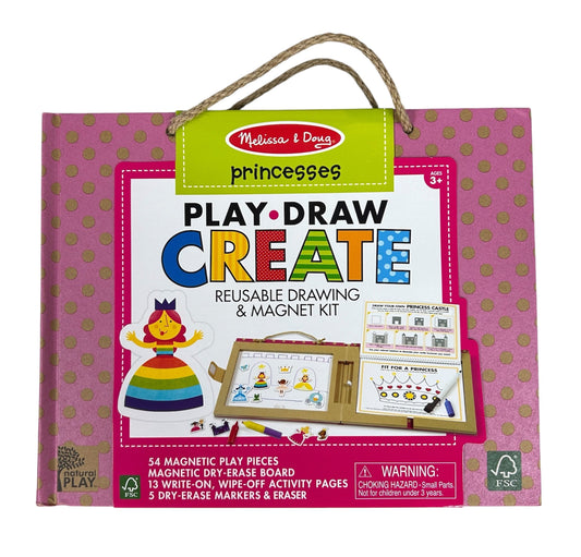 Melissa & Doug Princesses Play Draw Create Reusable Drawing & Magnet Kit 31322